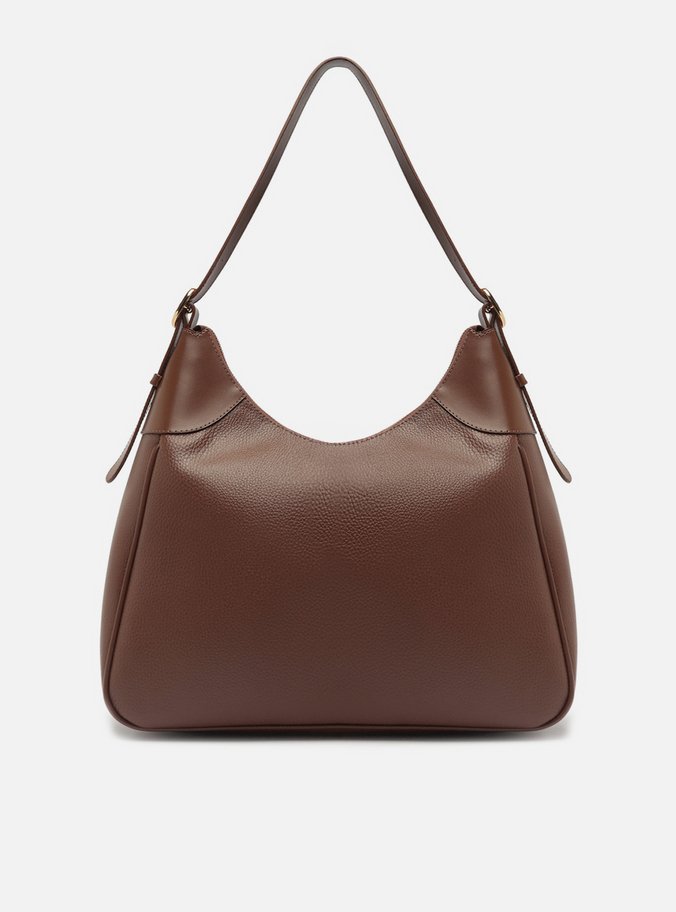 Bolsa Hobo Marrom Grande Detalhe Recorte