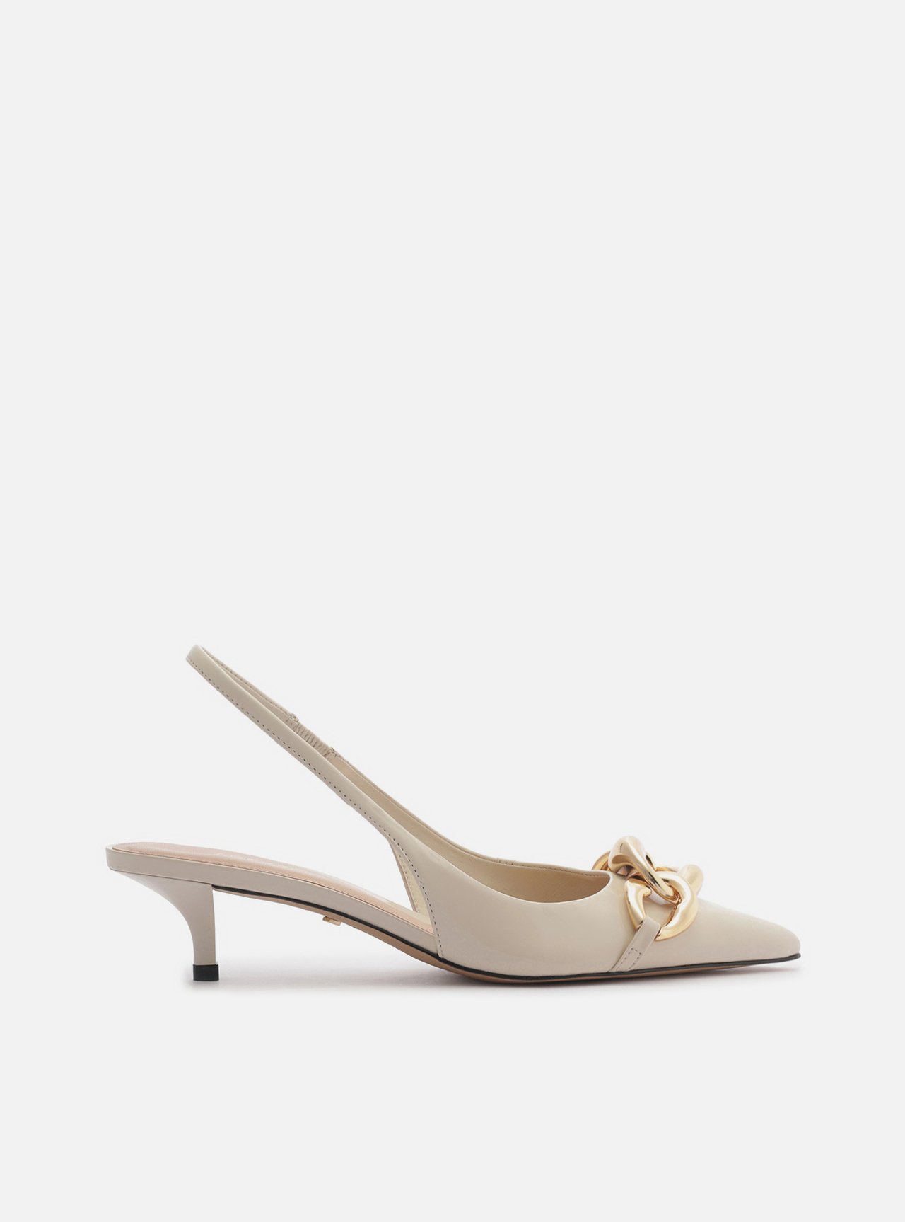 Scarpin Branco Salto Kitten Slingback Elos — foto 2