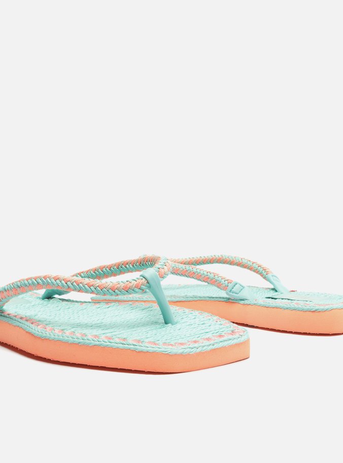 Chinelo de Dedo Azul Square Crochê Brizza