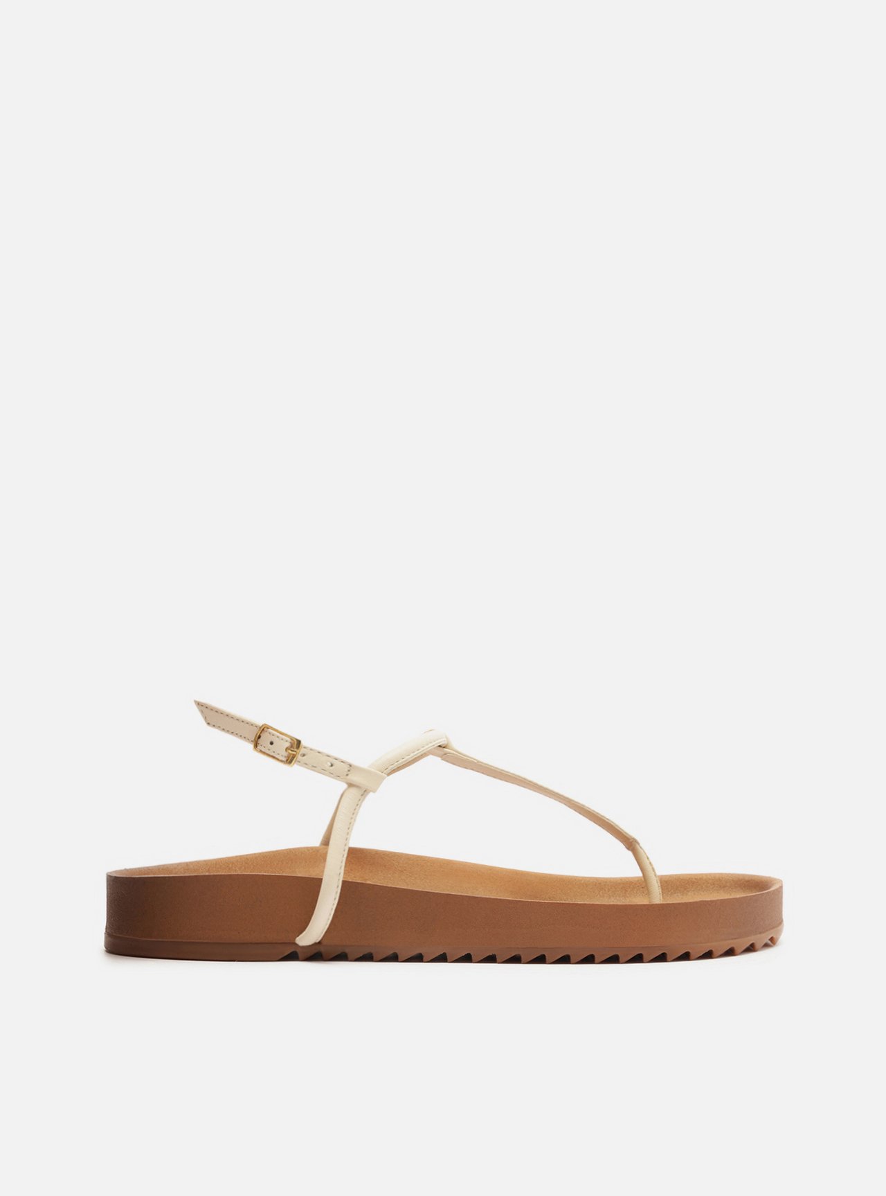 Sandália Papete Branca Flatform Tiras Slim — foto 1