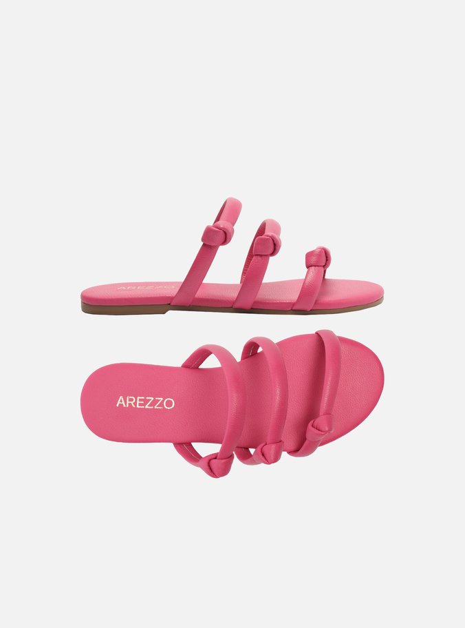 Sandália Rasteira Infantil Pink Tiras Nós