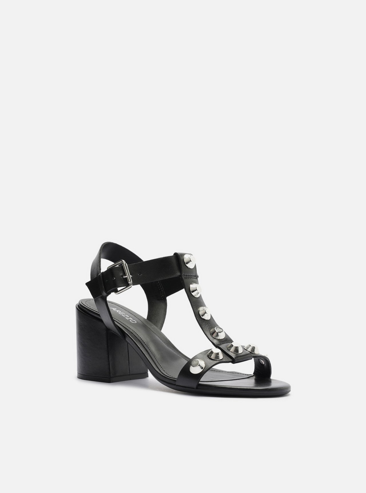 Sandália Preto Atanado Soft Bloco Fivela Metais — foto 2