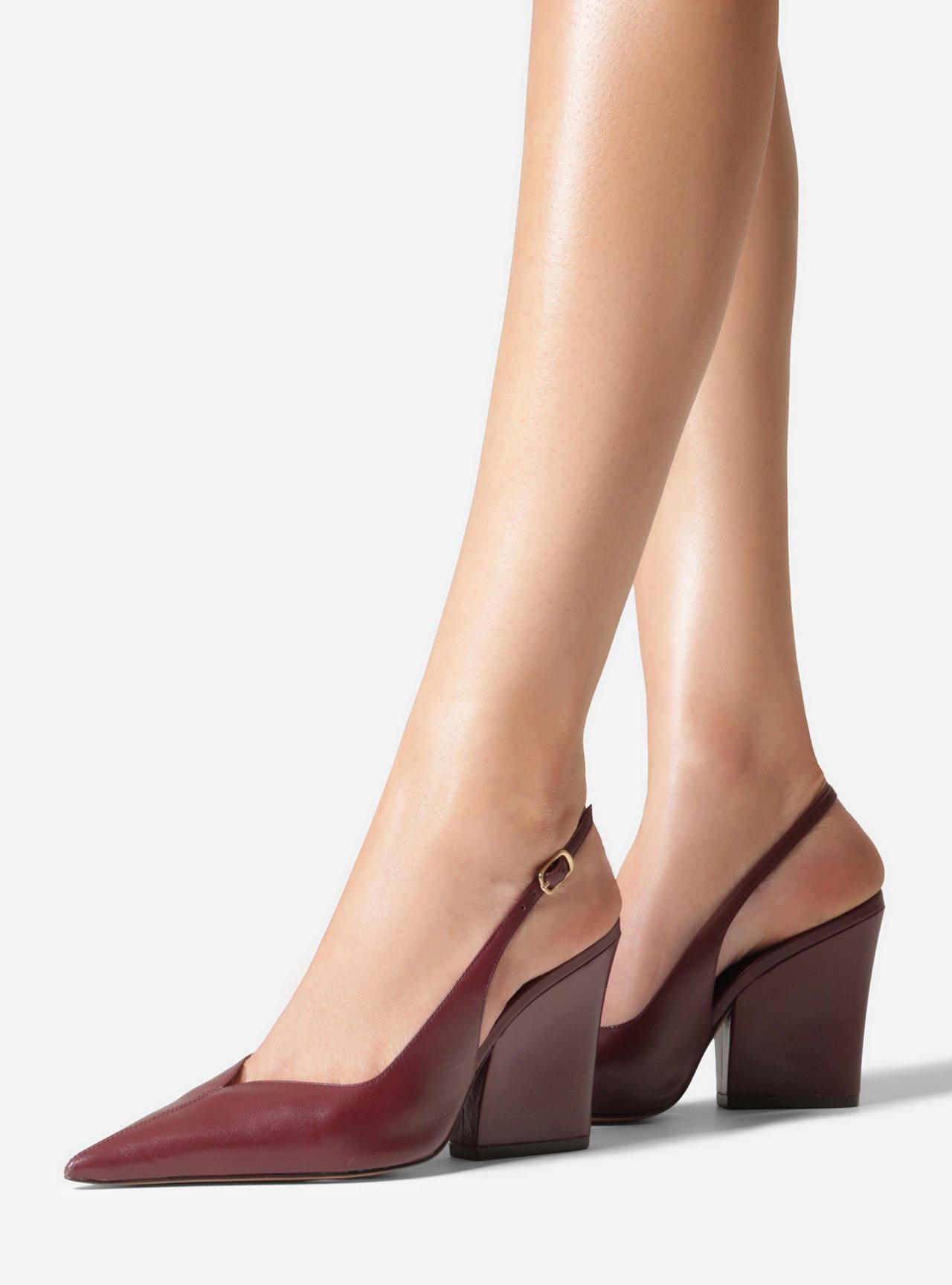 Scarpin Vermelho Couro Salto Bloco Slingback — foto 6