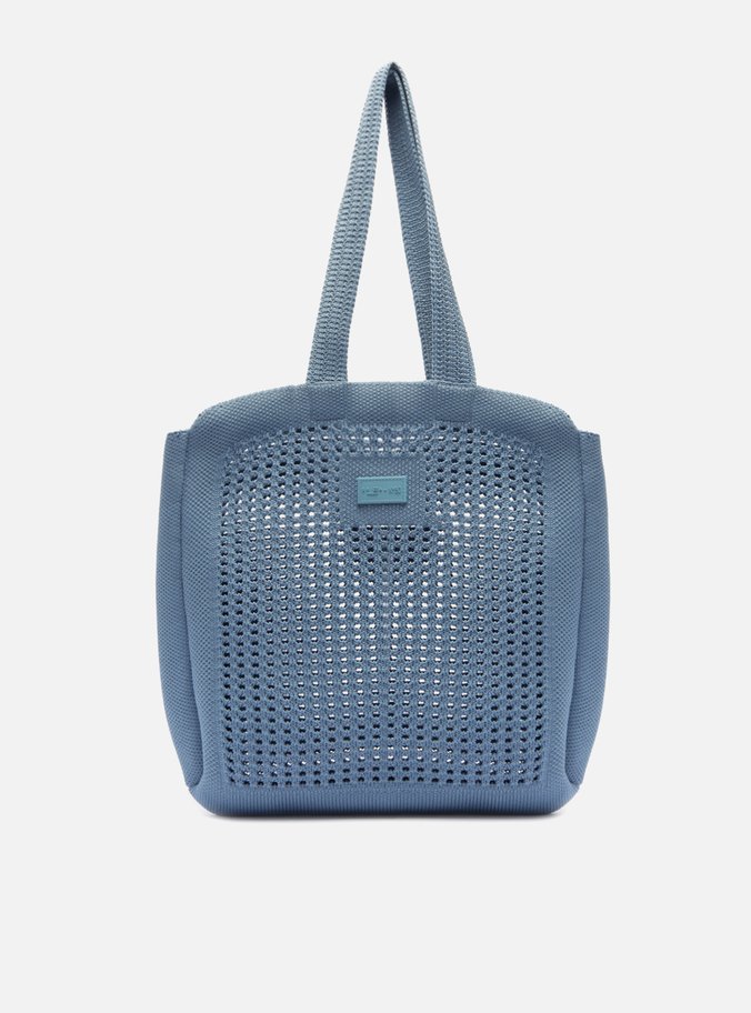 Bolsa Shopping Azul Crochê Grande
