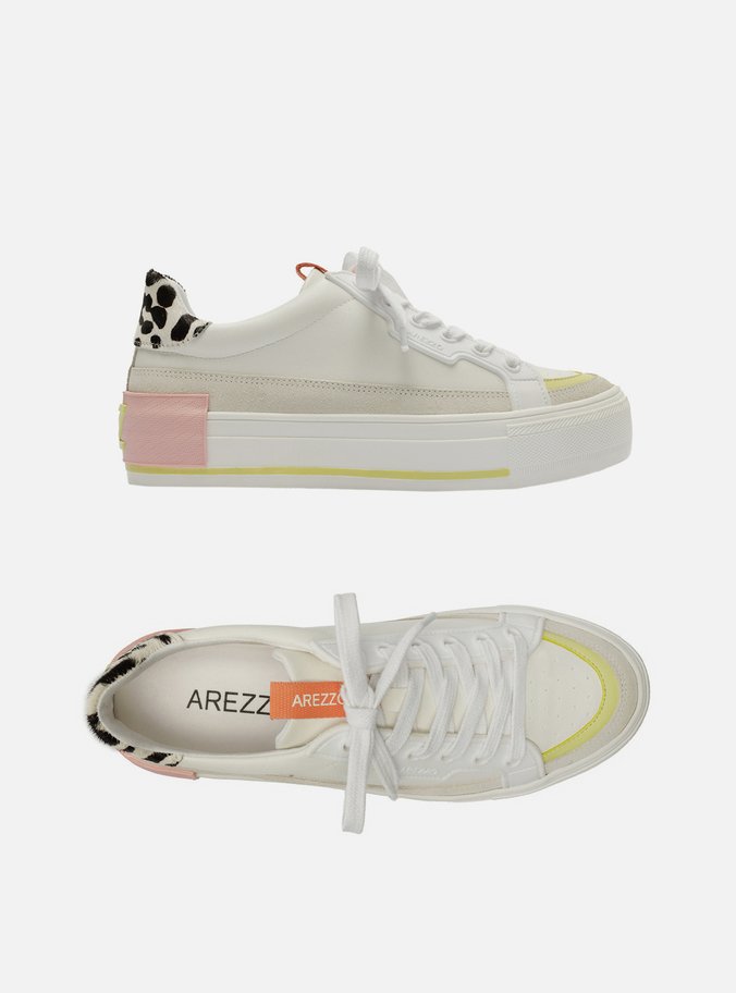 Tênis Branco Couro ZZ Mov Animal Print
