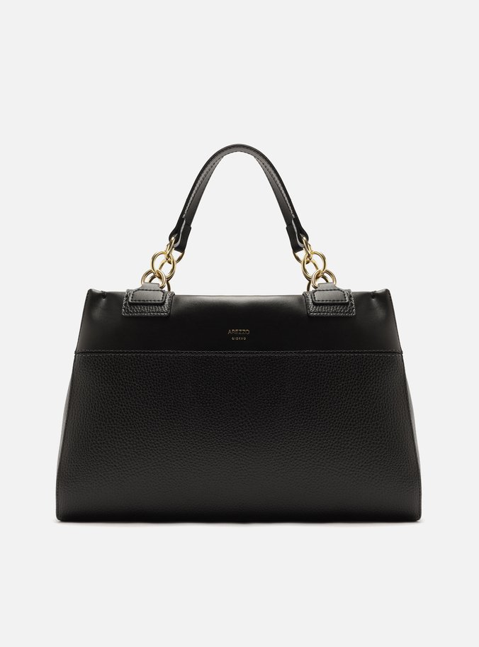 Bolsa Tote Preta Texturizada Grande Básica