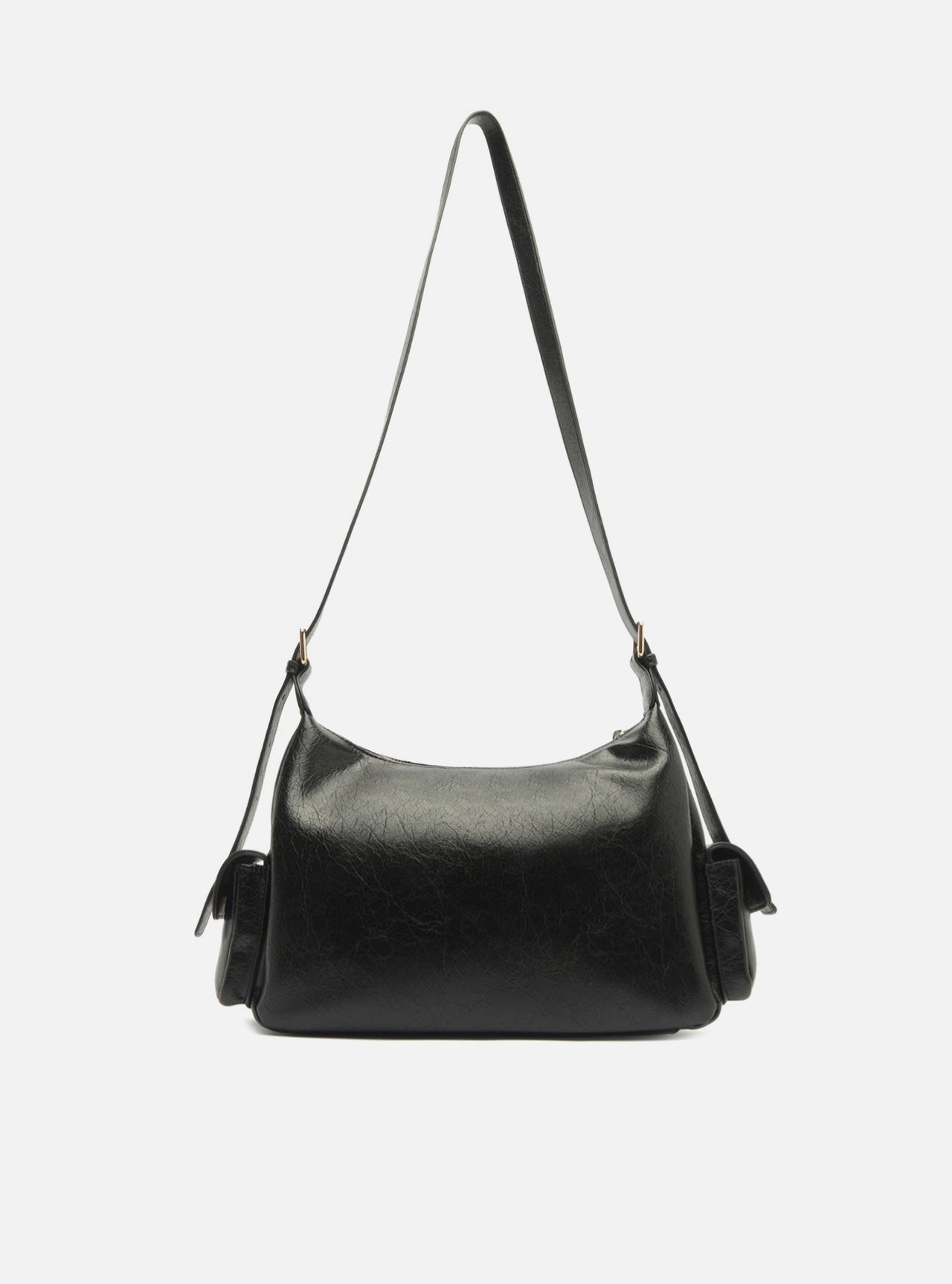 Bolsa Tiracolo Preta Média Matelassê Bolsos — foto 3