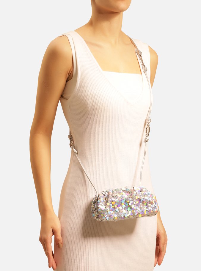Bolsa Tiracolo Prata Aria Paetê