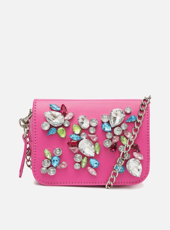 Mini Bag Tiracolo Rosa Couro Safira PatBo
