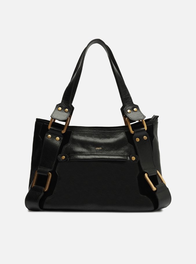 Bolsa Tote Preta Couro Gretha Grande