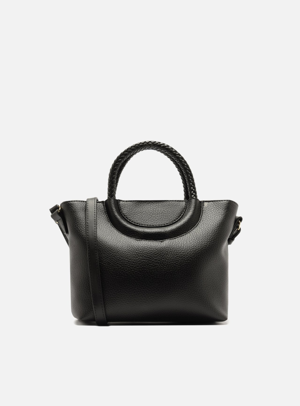 Bolsa Tote Preta Média Alça Trançada — foto 3