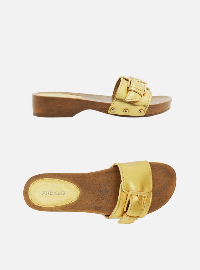 Sandália Dourada Flatform