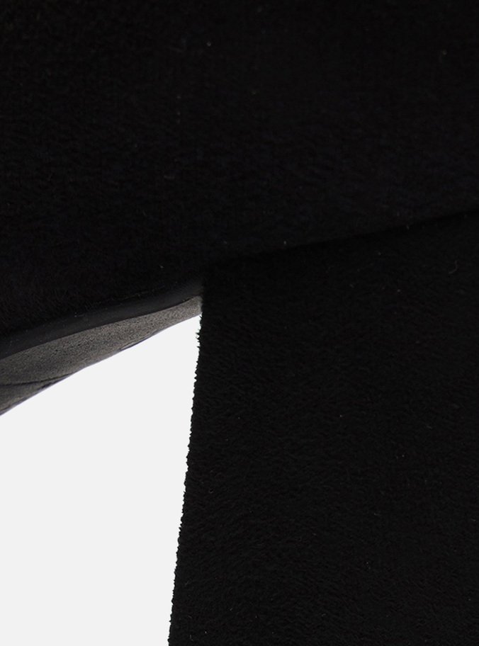 Bota Over The Knee Preta Suede Bloco