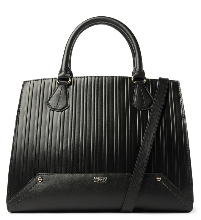 Bolsa Tote Preta Couro Claire Grande