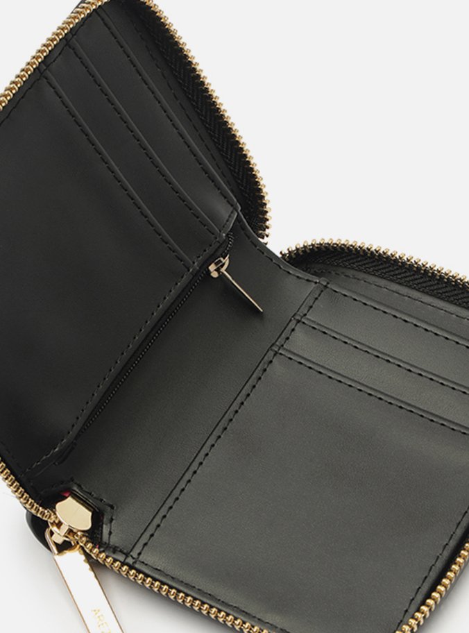 Carteira Preta Pequena Bolso Zíper