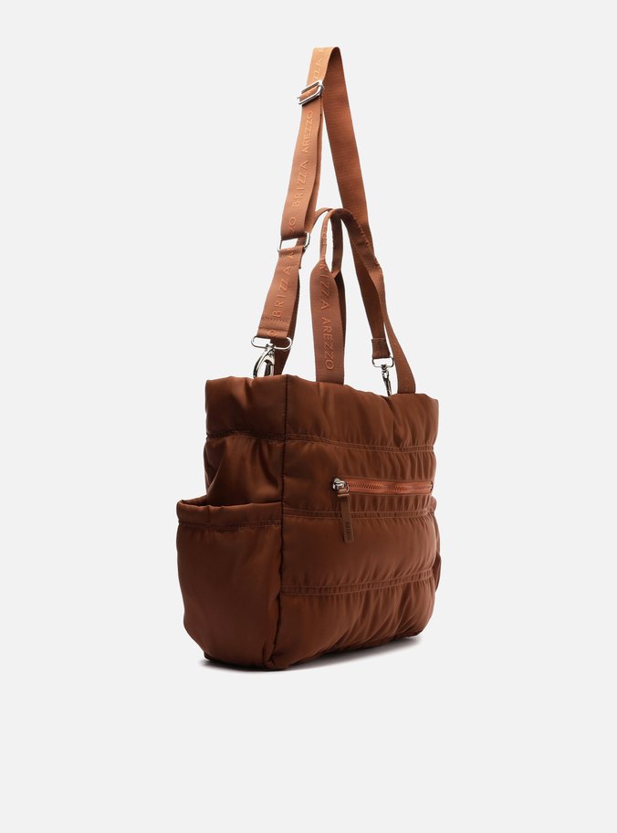 Bolsa Shopping Marrom Nylon Gigi Sporty Grande