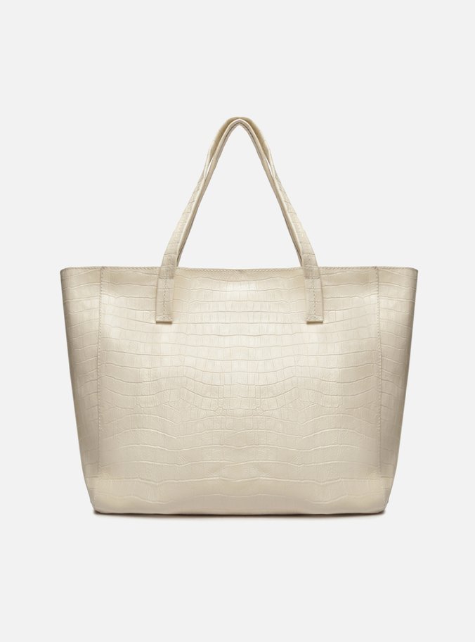 Bolsa Shopping Off-White Couro Fio Grande