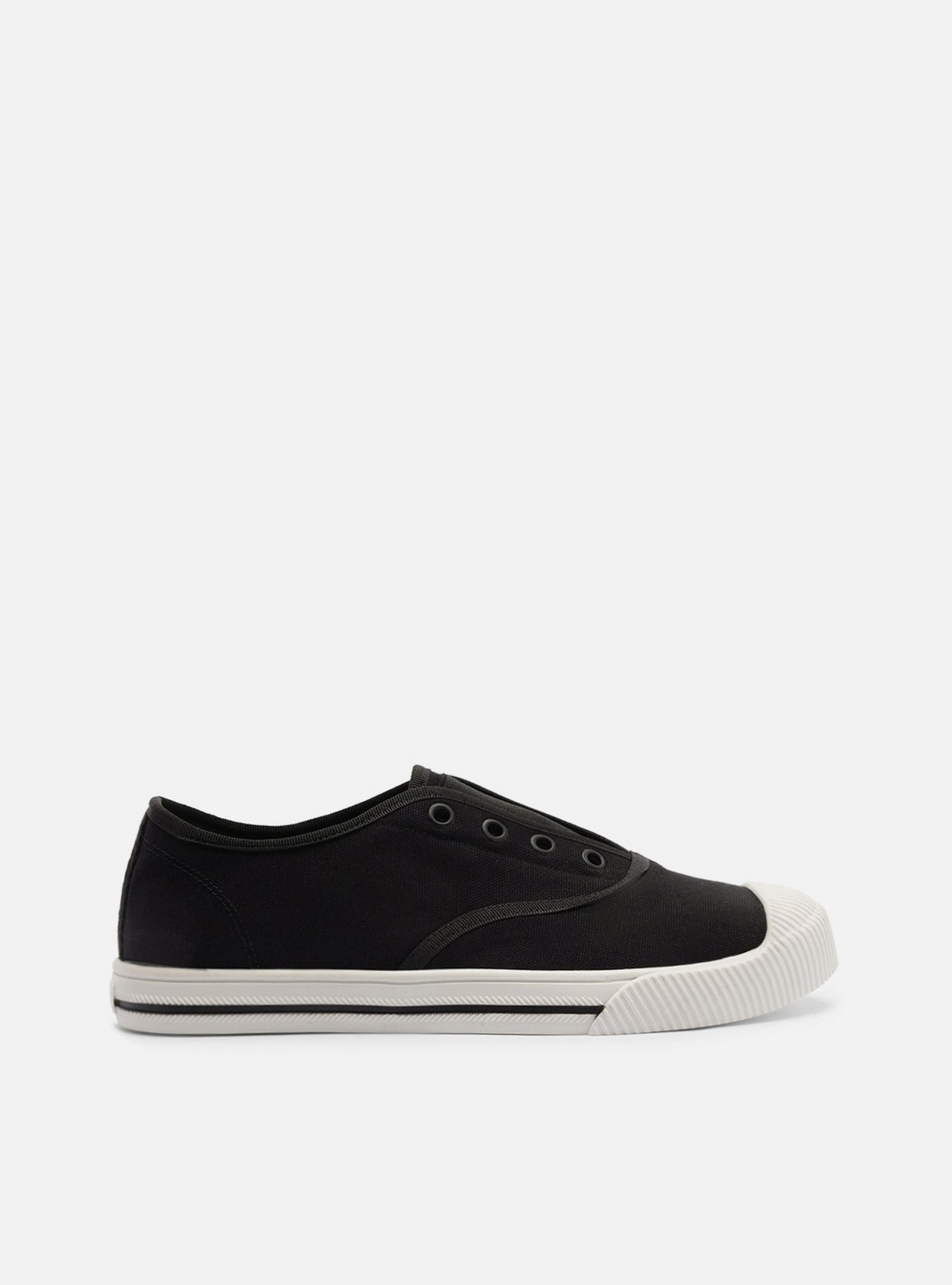 Tênis Slip On Preto Lona Elástico — foto 1