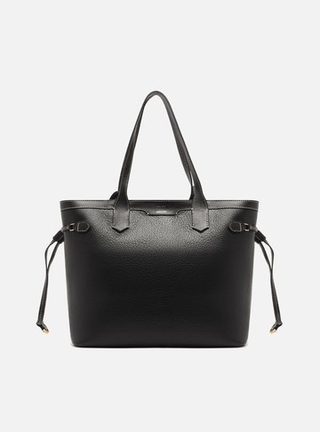 Bolsa Shopping Preta Couro  Média