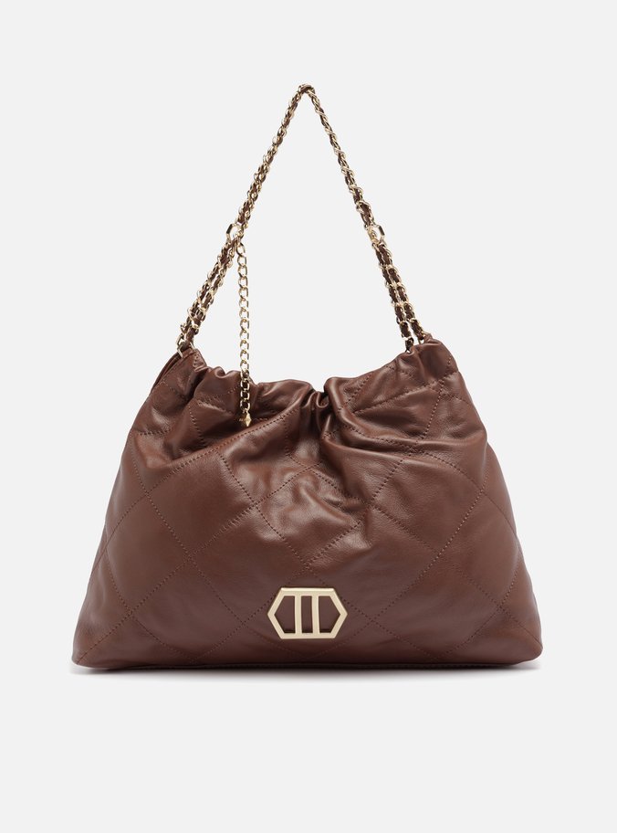Bolsa Hobo Marrom Couro Grande