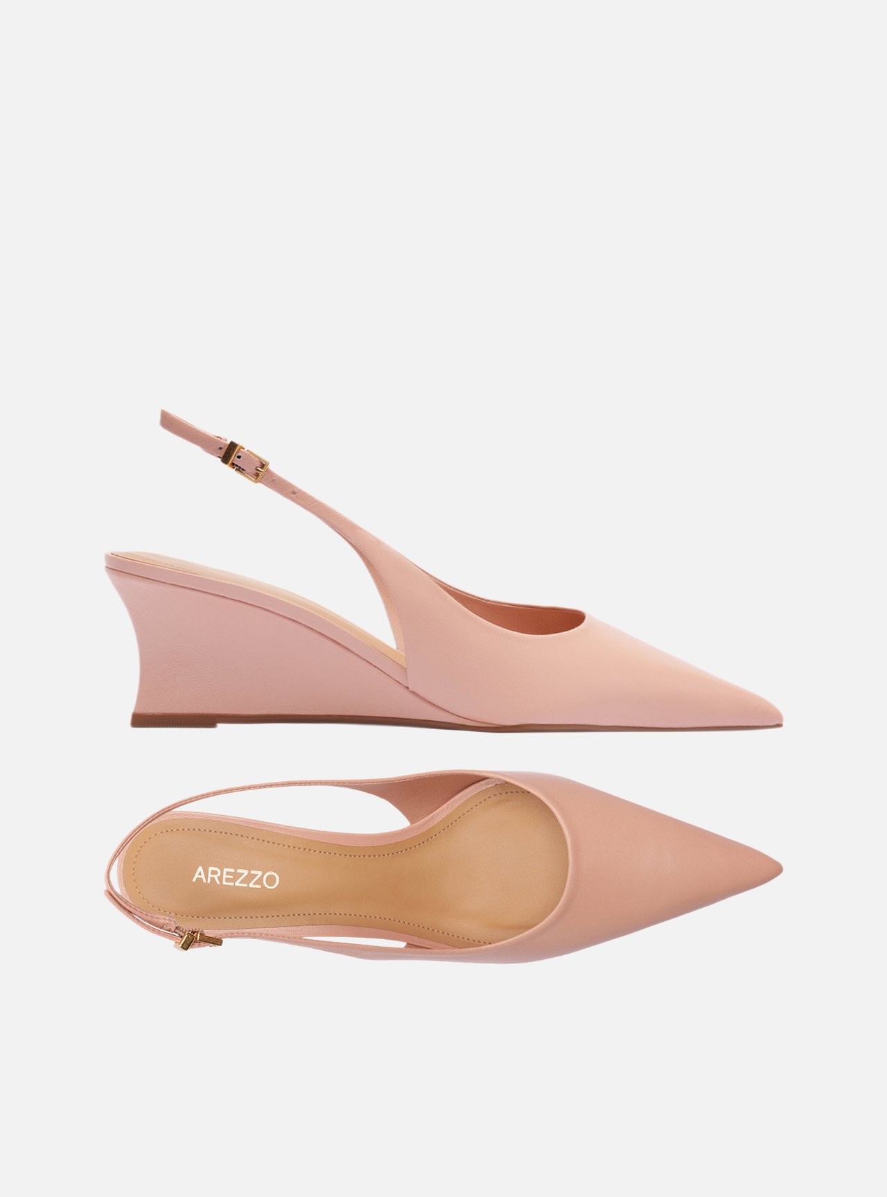Scarpin Rosa Soft Couro Salto Baixo Anabela Slingback — foto 5