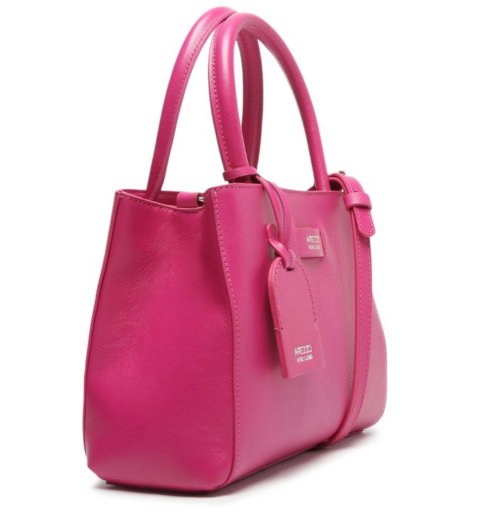 Bolsa Tiracolo Rosa Couro Estruturada Fancy Pink