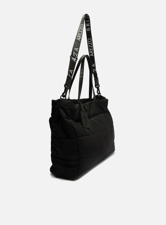 Bolsa Shopping Preta Nylon Grande Brizza