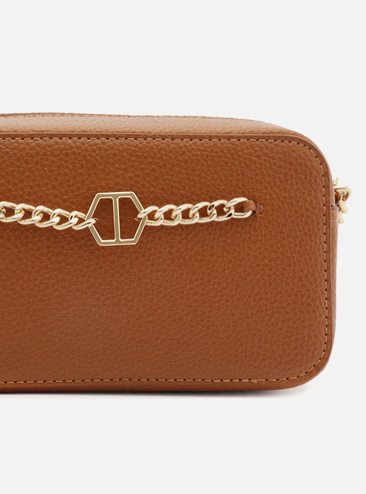 Bolsa Tiracolo Marrom Pequena Corrente ID — foto 6