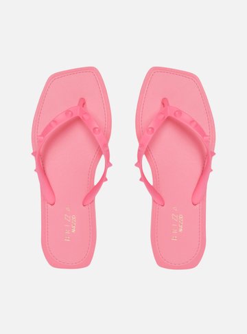 Chinelo de Dedo Rosa Bico Quadrado Brizza Rock