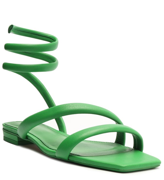 Sandália Rasteira Verde Espiral Sienna