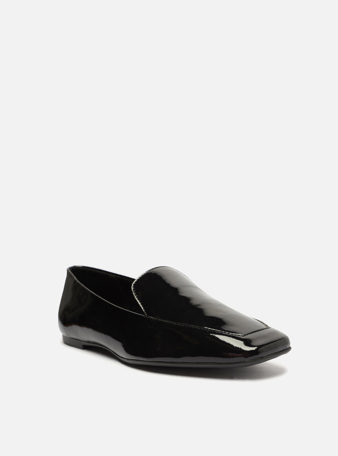 Mocassim Preto Verniz Bico Quadrado Easy