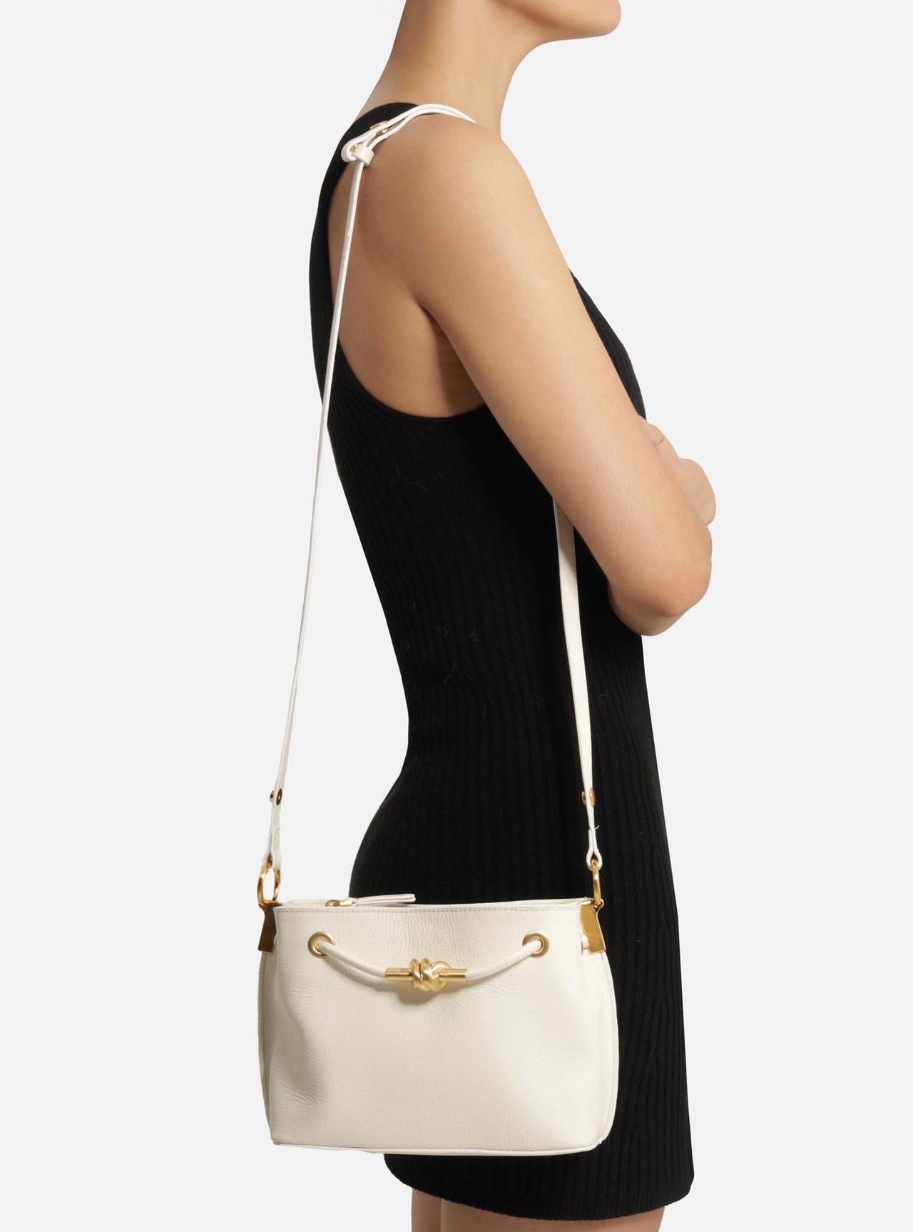 Bolsa Tiracolo Branco Couro Helena Pequena — foto 6