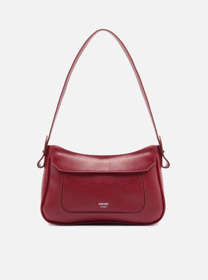 Bolsa Shoulder Bordô Média Detalhe Camurça