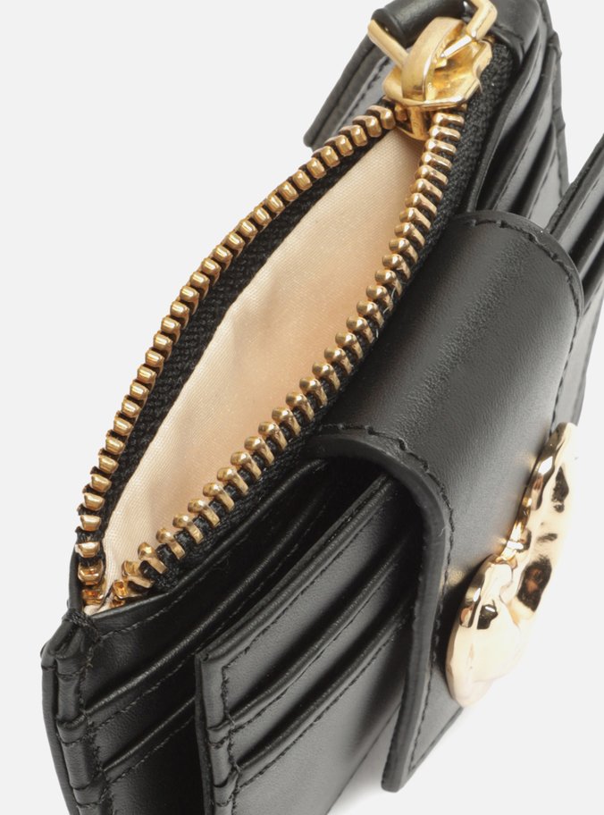 Porta-Cartões Preto Couro Bolso Coração