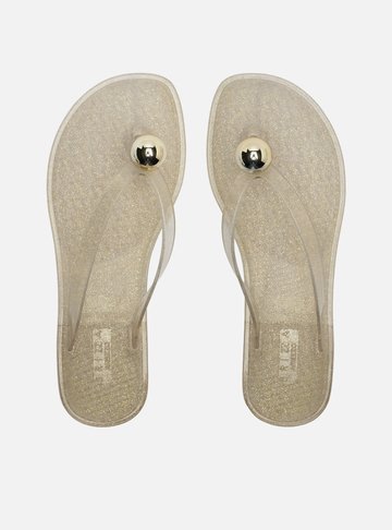 Chinelo Dourado Jelly Glow Esfera