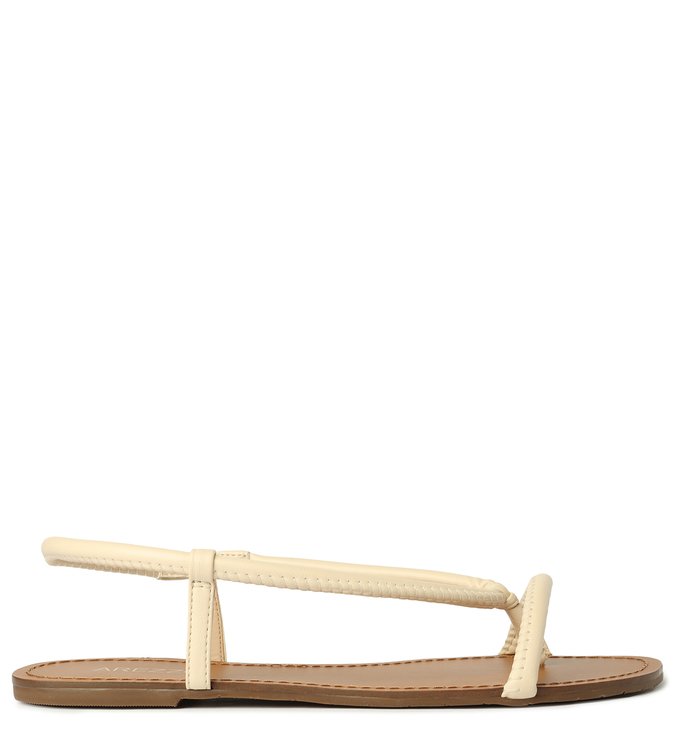 Sandália Rasteira Off-White Tiras