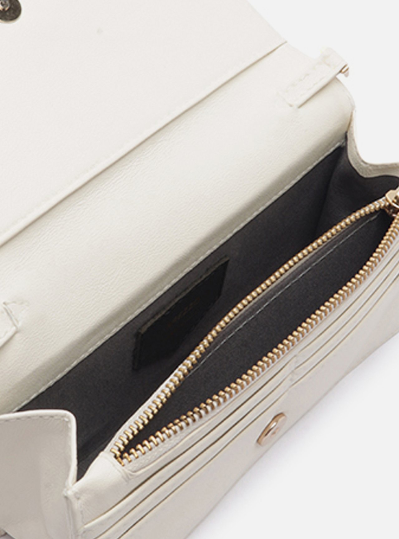 Bolsa Clutch Branca Couro Pequena Corrente — foto 4