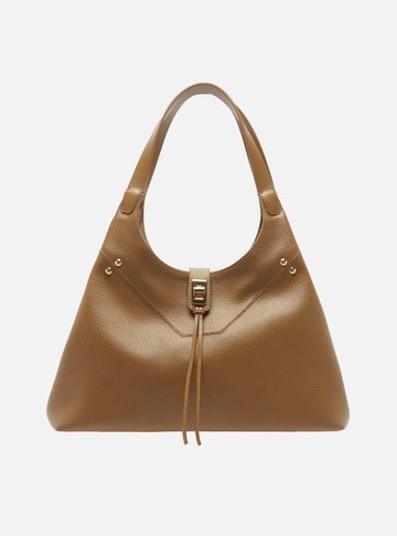 Arezzo — Bolsa Hobo Marrom Grande Metais