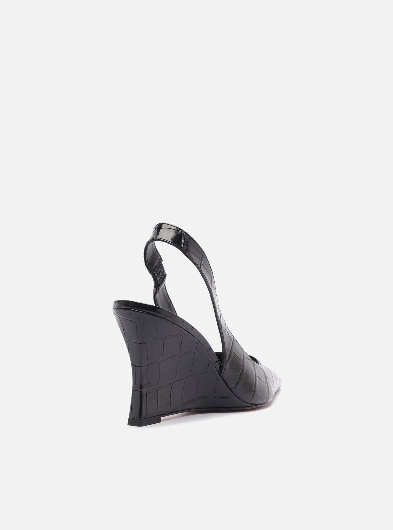 Scarpin Preto Verniz Anabela Slingback — foto 3