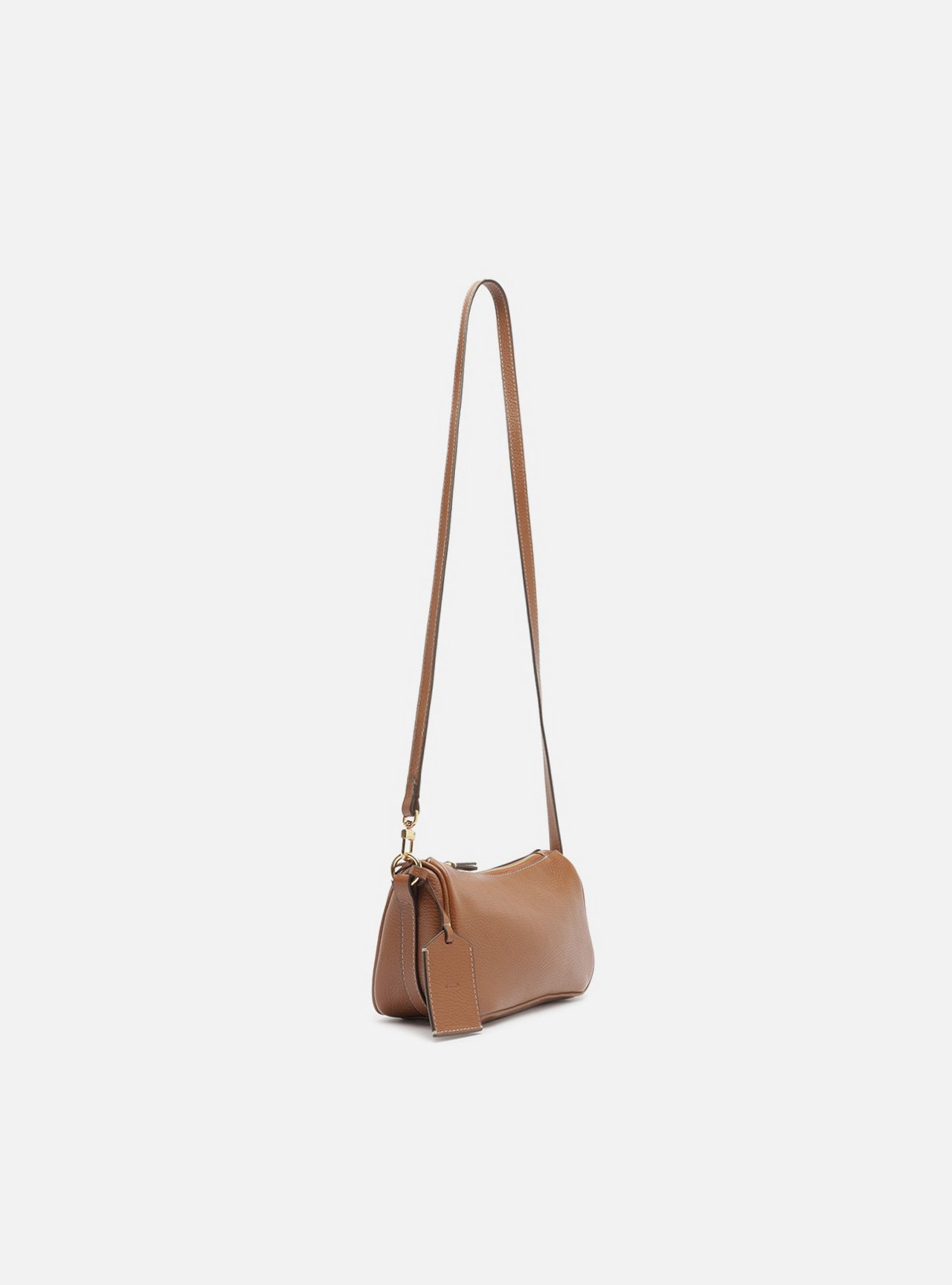 Bolsa Shoulder Marrom Couro Pequena Metais — foto 5