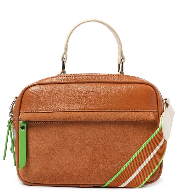 Bolsa Tiracolo Marrom Prione Média Colorida