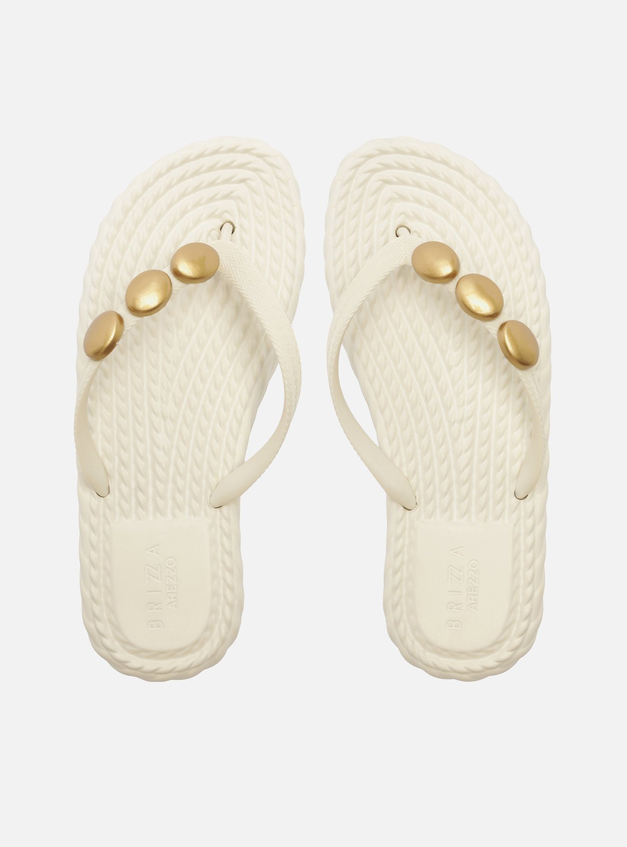 Chinelo de Dedo Branca Flatform Metais Brizza — foto 3