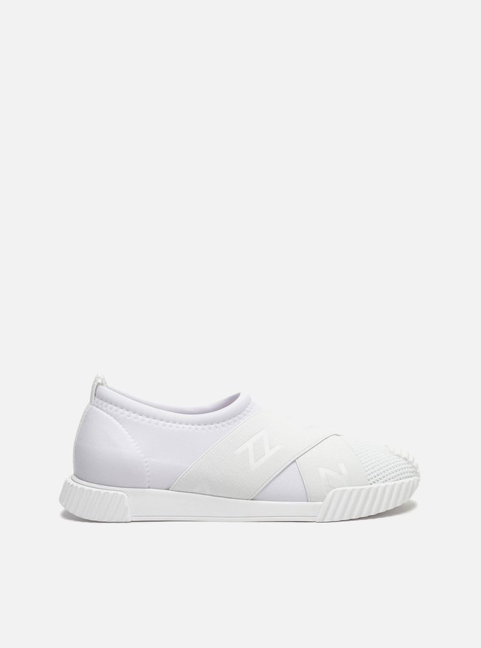 Slip On Branco Multimaterial Elásticos