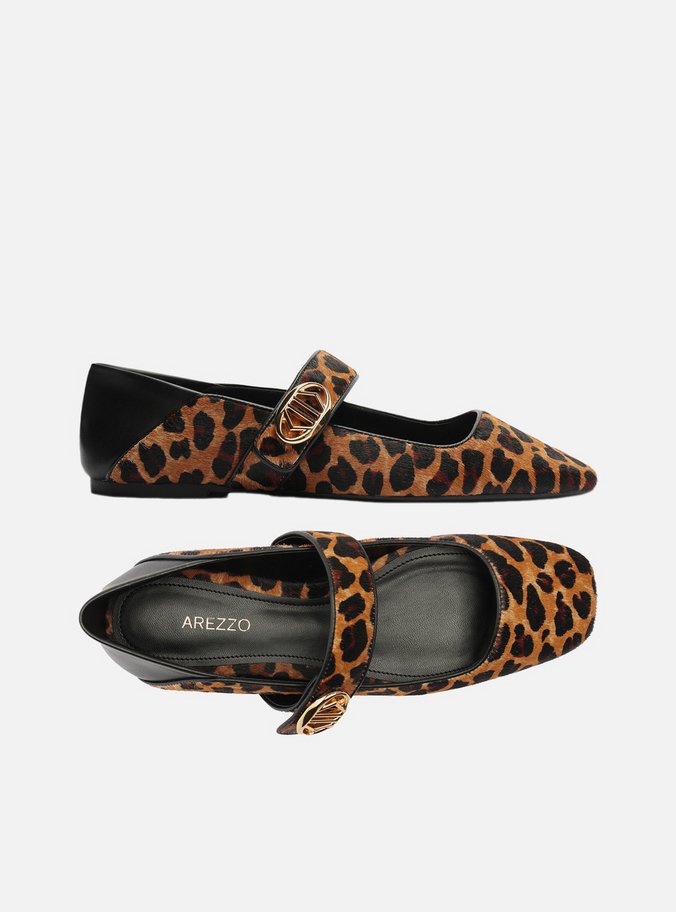 Sapatilha Animal Print Bico Quadrado