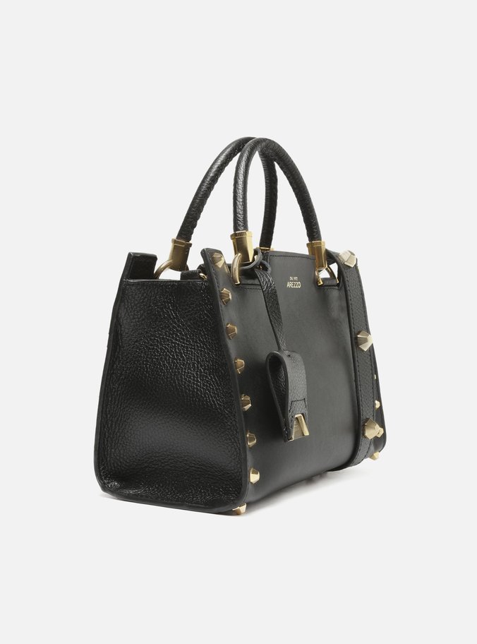Bolsa Tote Preta Couro Abbraccio Média Tachas