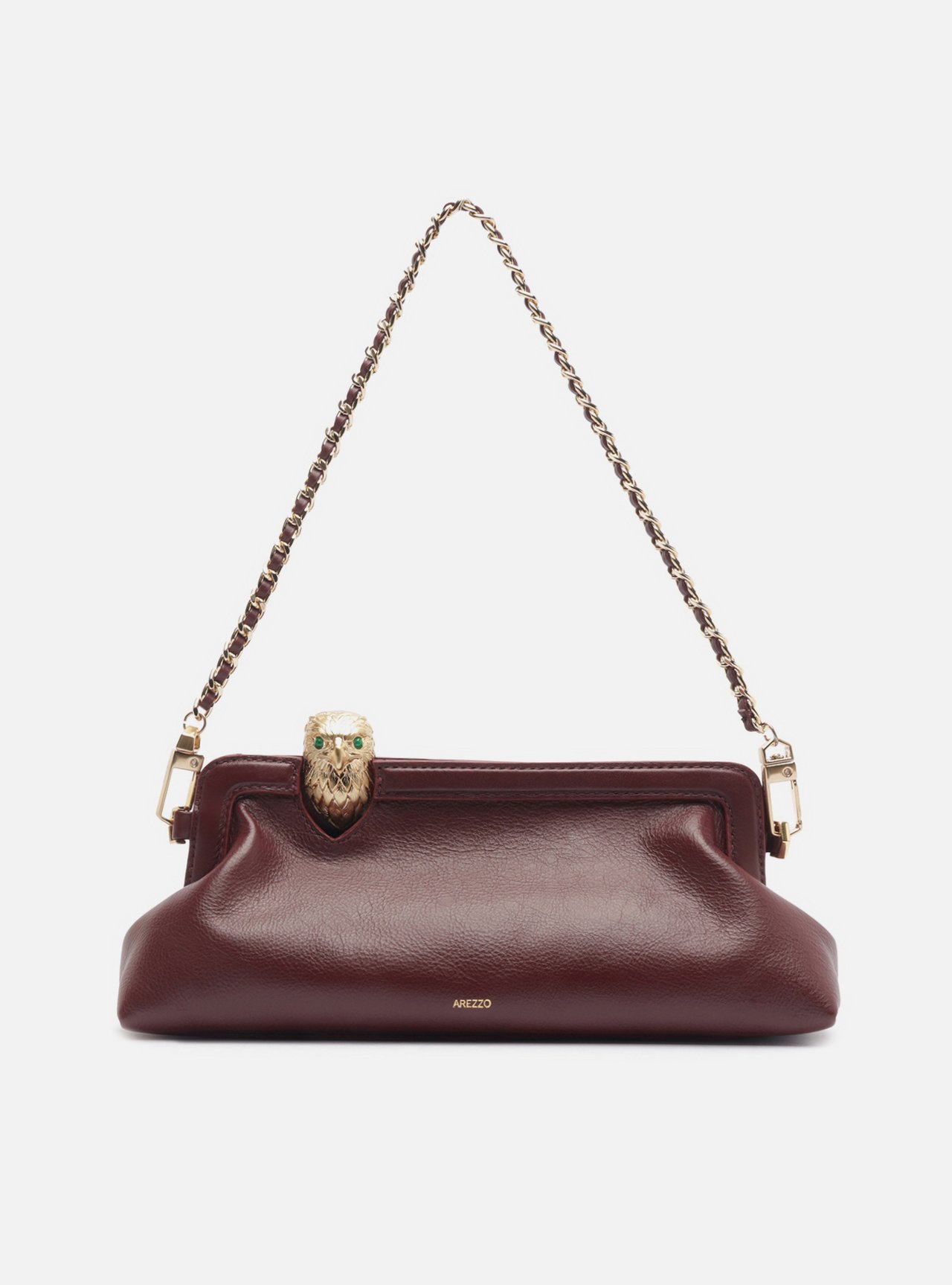 Bolsa Shoulder Bordô Couro Metal Águia — foto 1