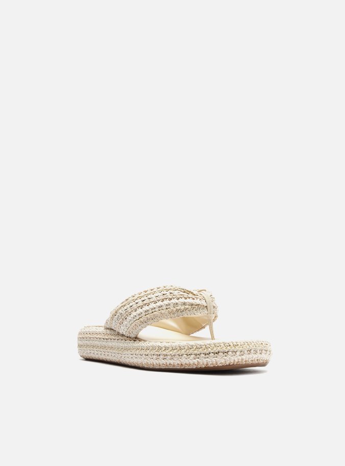 Sandália Off-White Crochê Flatform Flip Flop