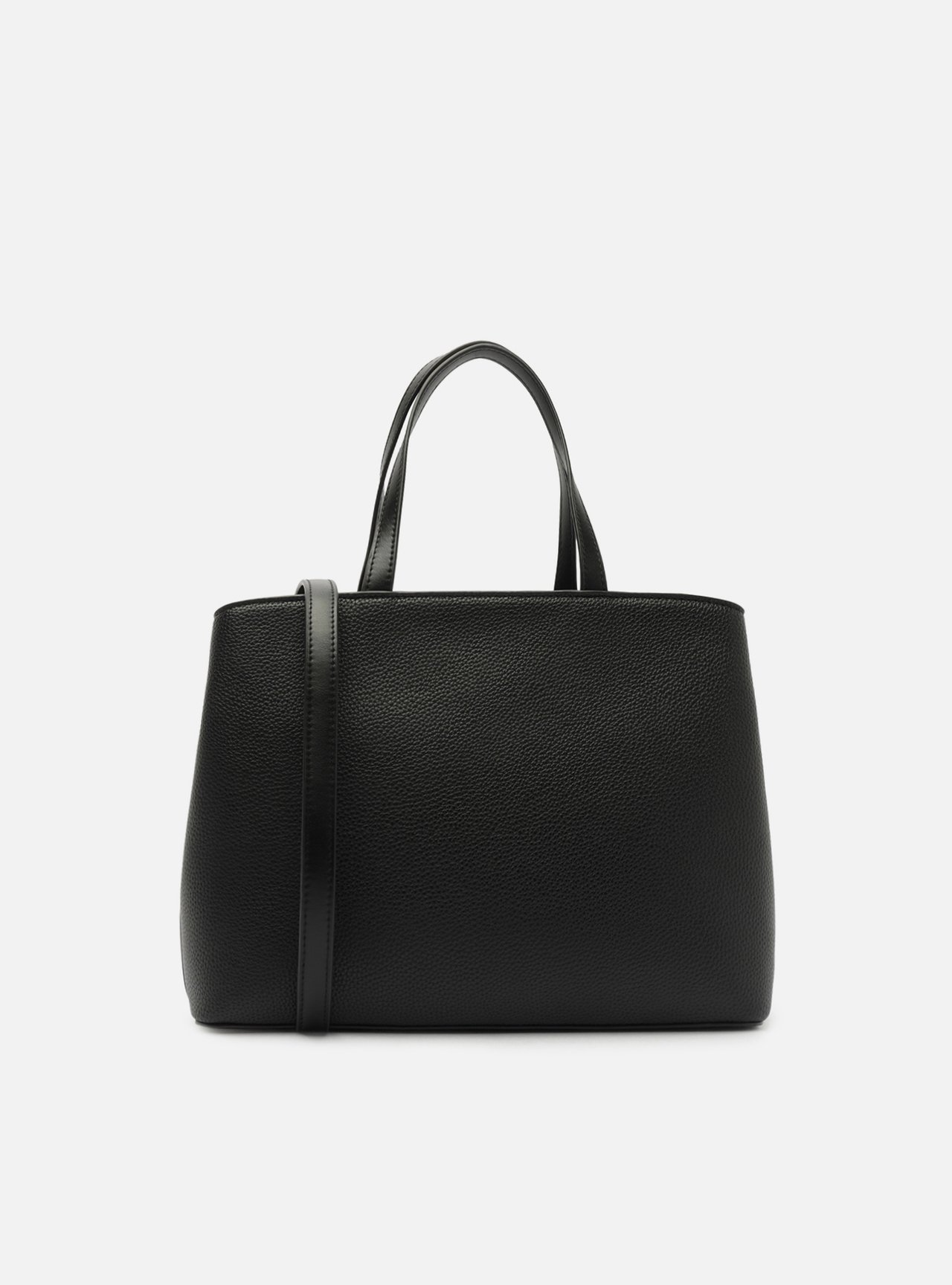 Bolsa Tote Preta Média Granulada Metais — foto 3