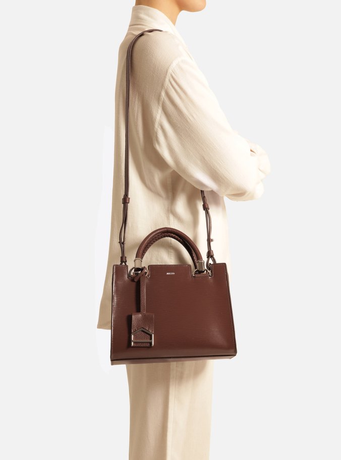 Bolsa Tote Marrom Couro Abraccio Média