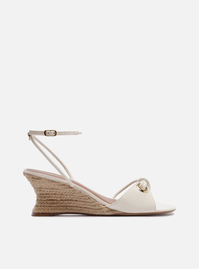 Sandália Branca Anabela Metais